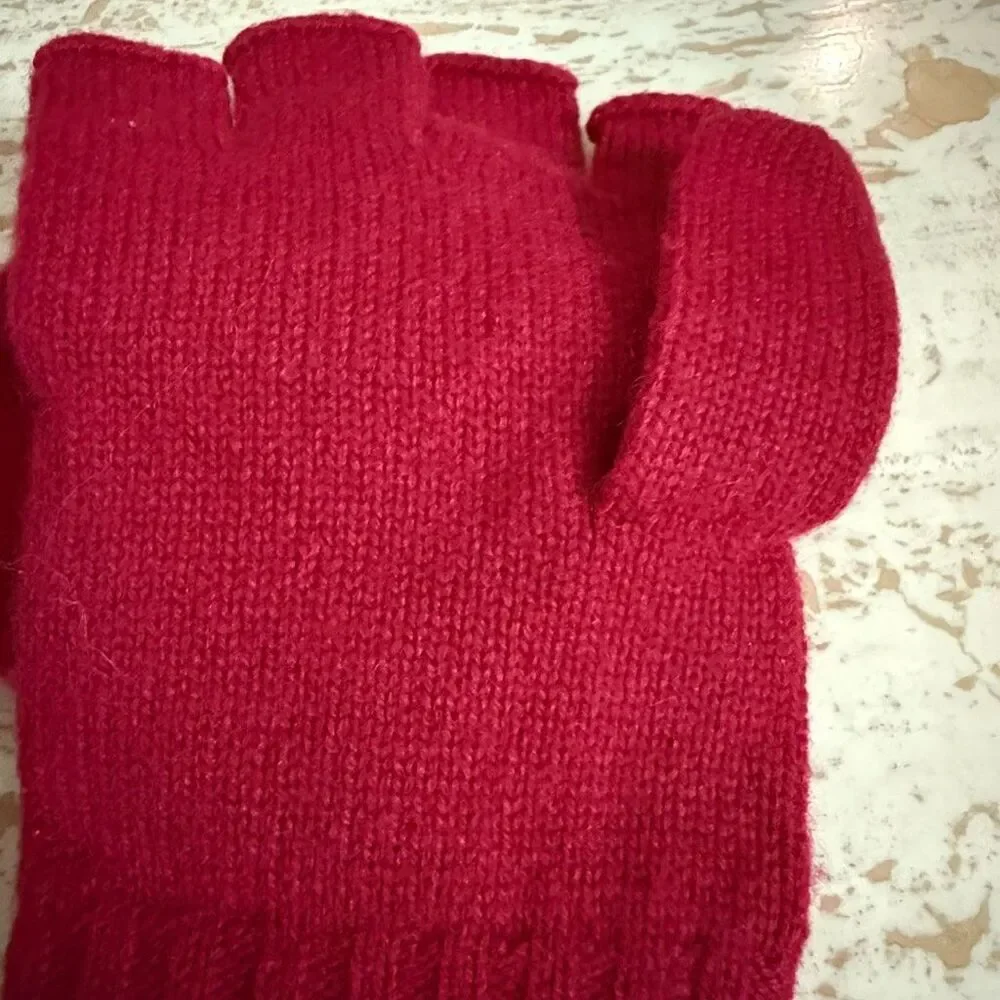 100% Cashmere Express womens convertible fingerless gloves with mittens